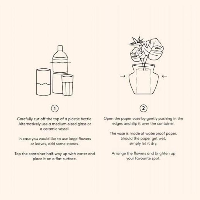 Vase en papier menthe Sienne