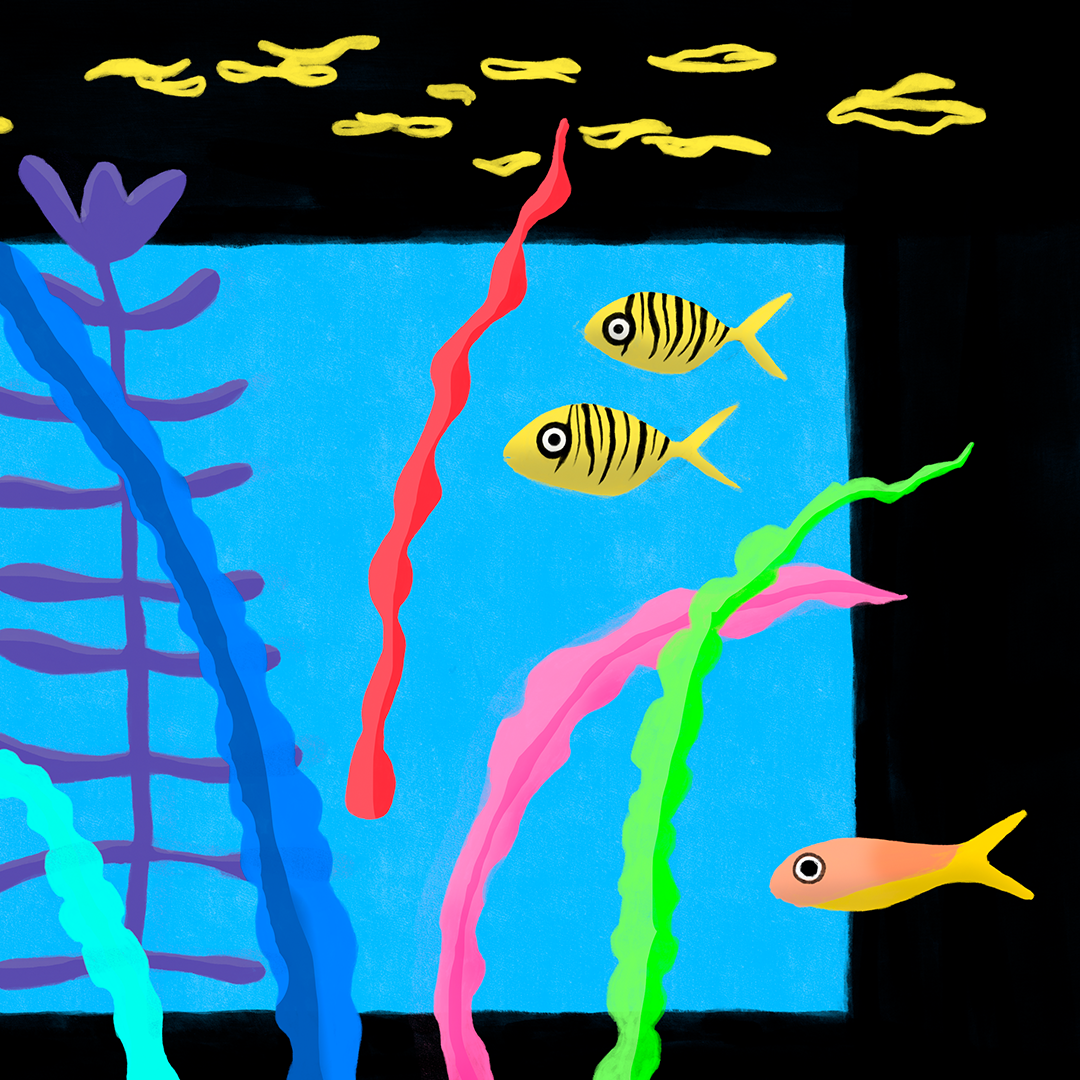 Acuario Tropical Disco Impresión Giclée