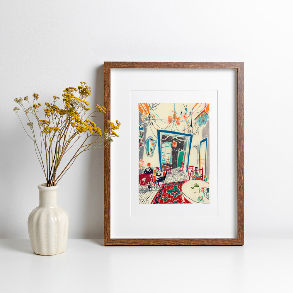 Authentic Armenian Interior en la Biblioteca Mirzoyan Impresión Giclée