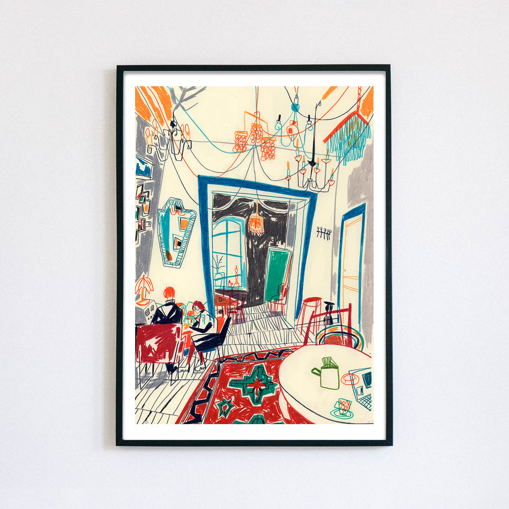 Authentic Armenian Interior en la Biblioteca Mirzoyan Impresión Giclée