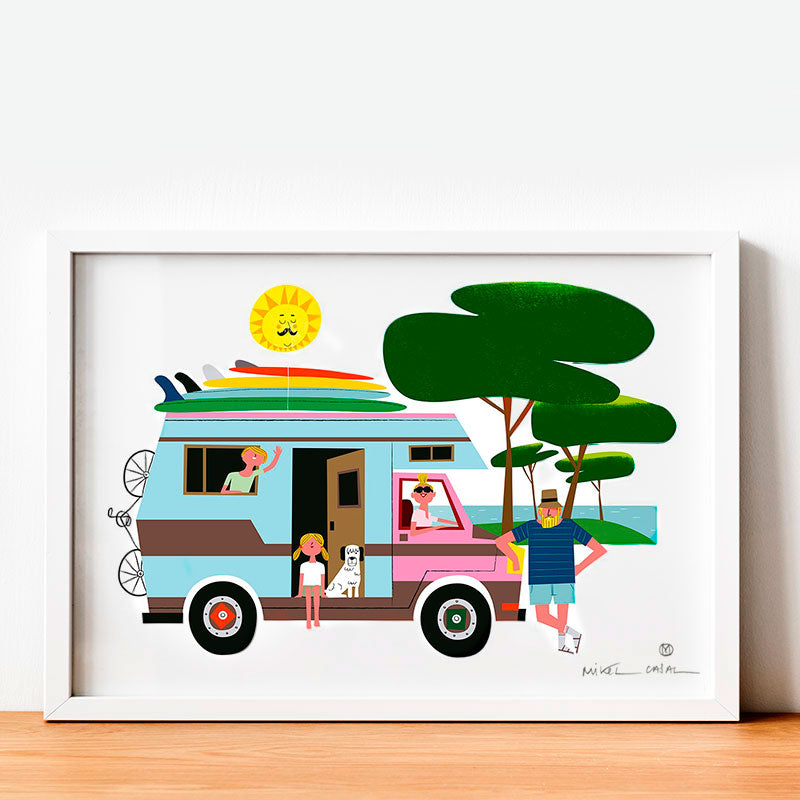Autocaravana Impression Giclée A3