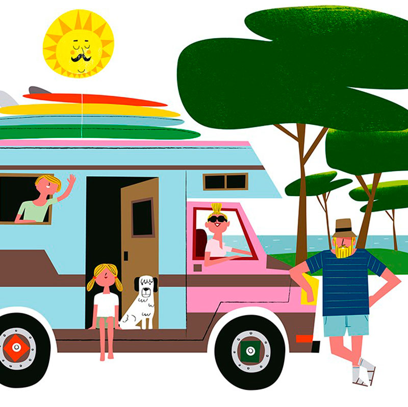 Autocaravana Impression Giclée A3