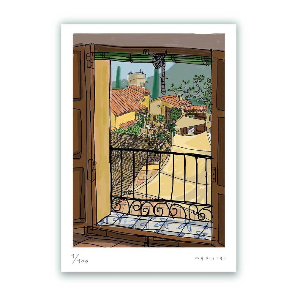 Balcón al Patio Impresión Fine Art