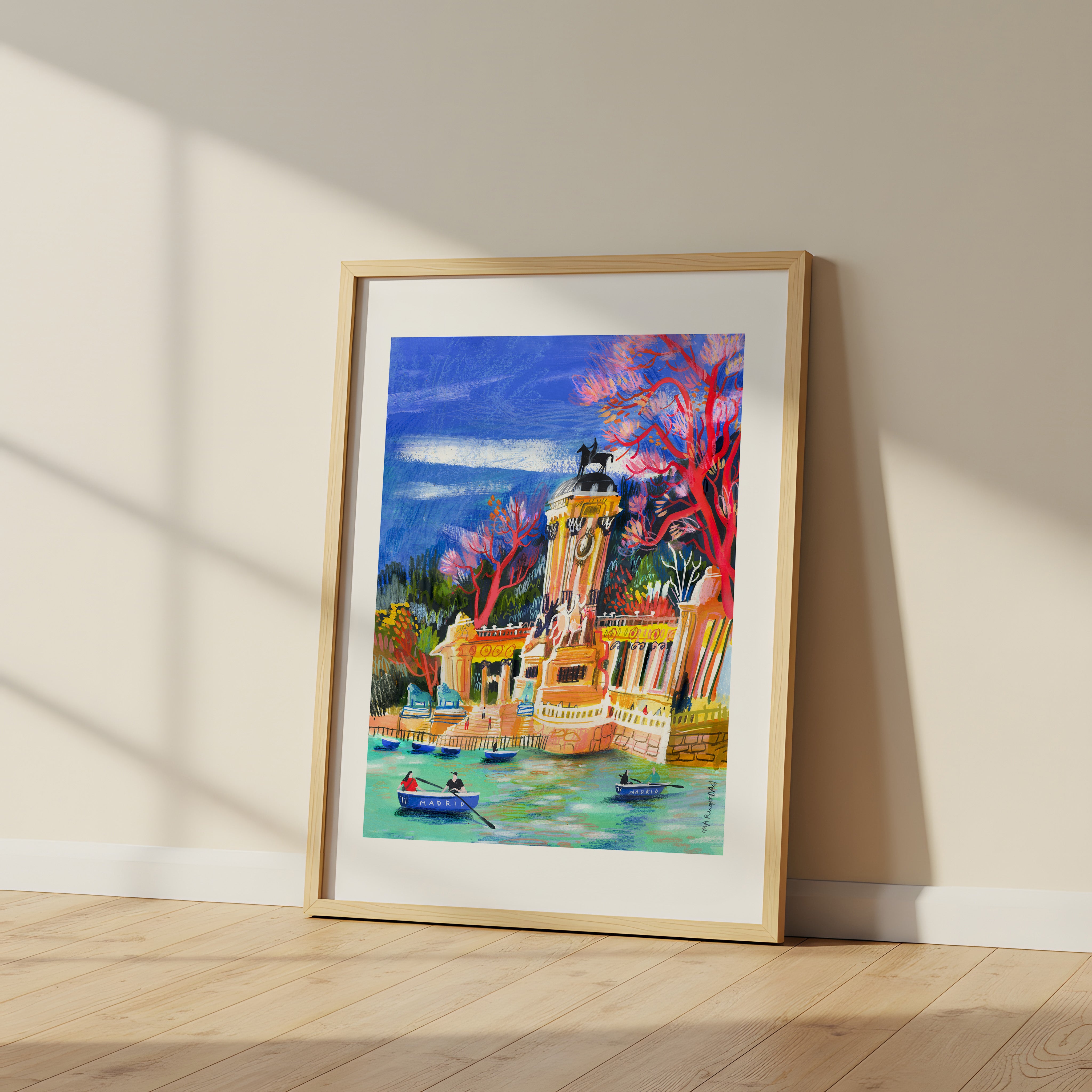 Barcas en el estanque del retiro Impression Giclée