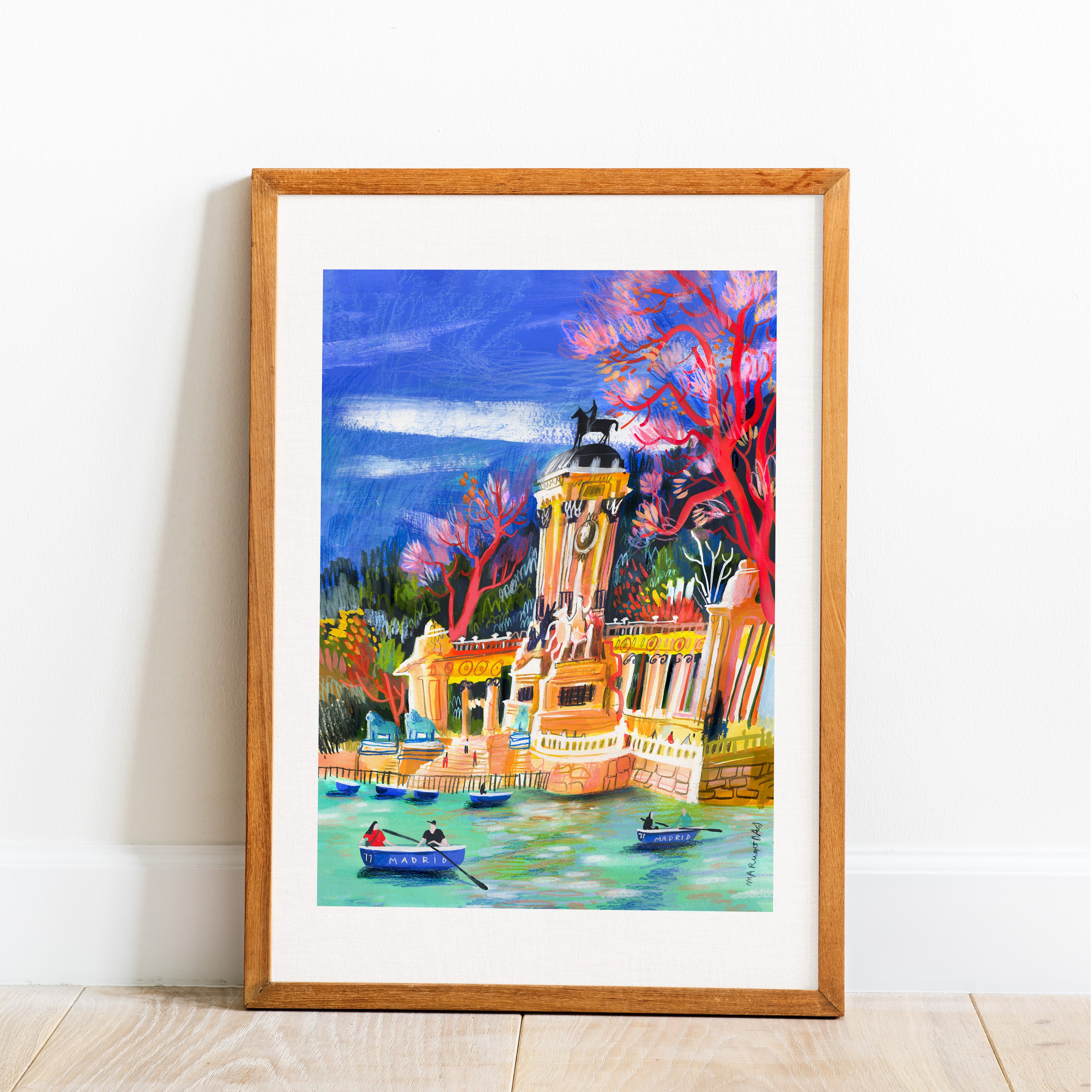 Barcas en el estanque del retiro Impression Giclée