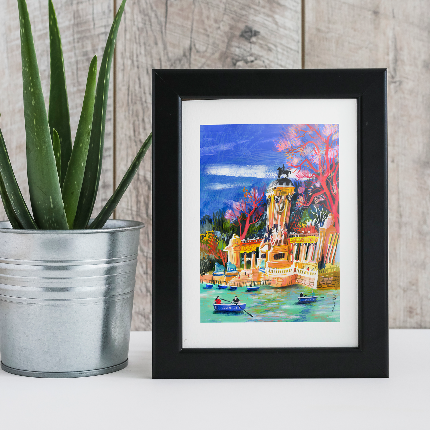 Barcas en el estanque del retiro Impression Giclée