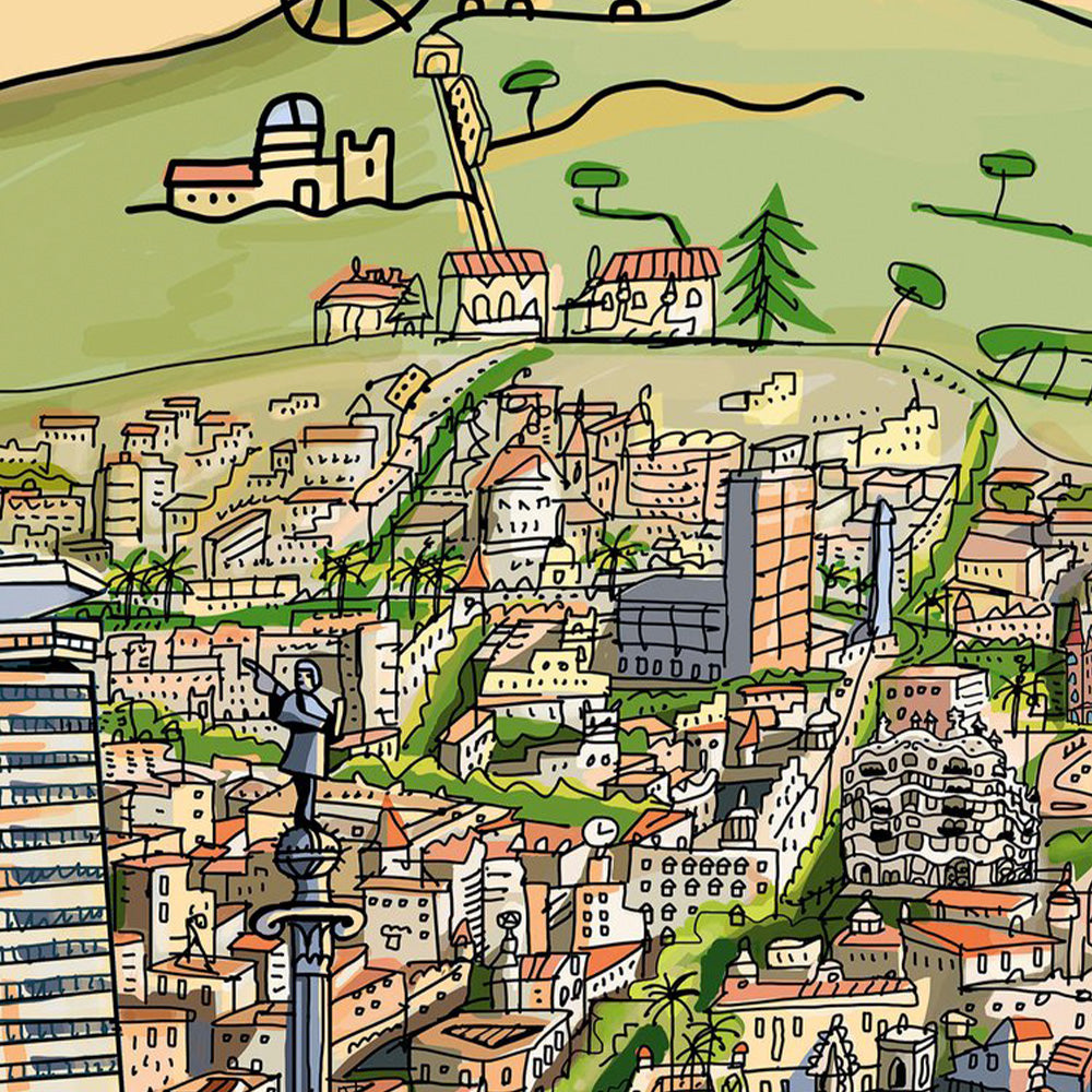 Panorámica Barcelona desde el Mar Impression Giclée 130x56