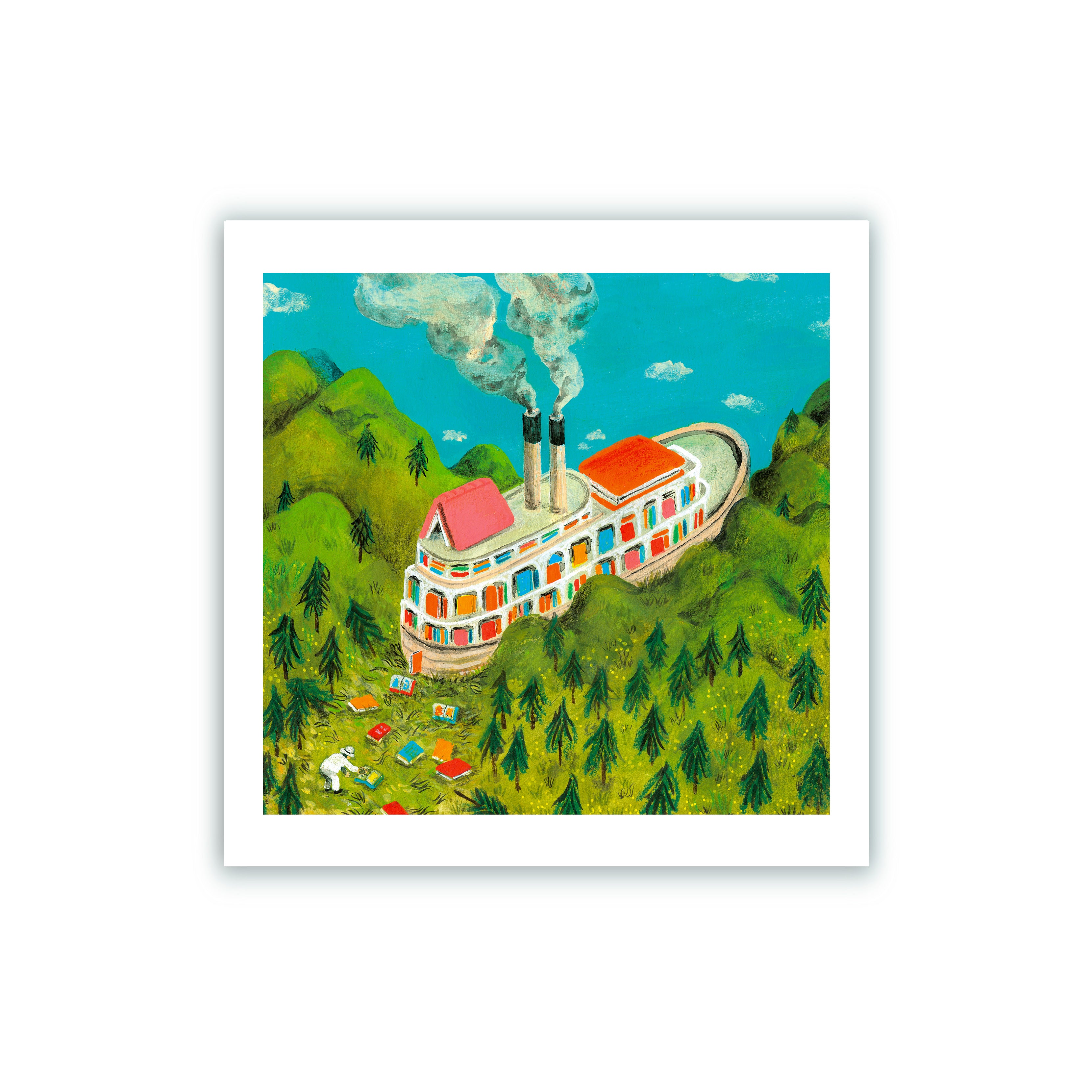 Biblioteca Fitzcarraldo Impresión Giclée