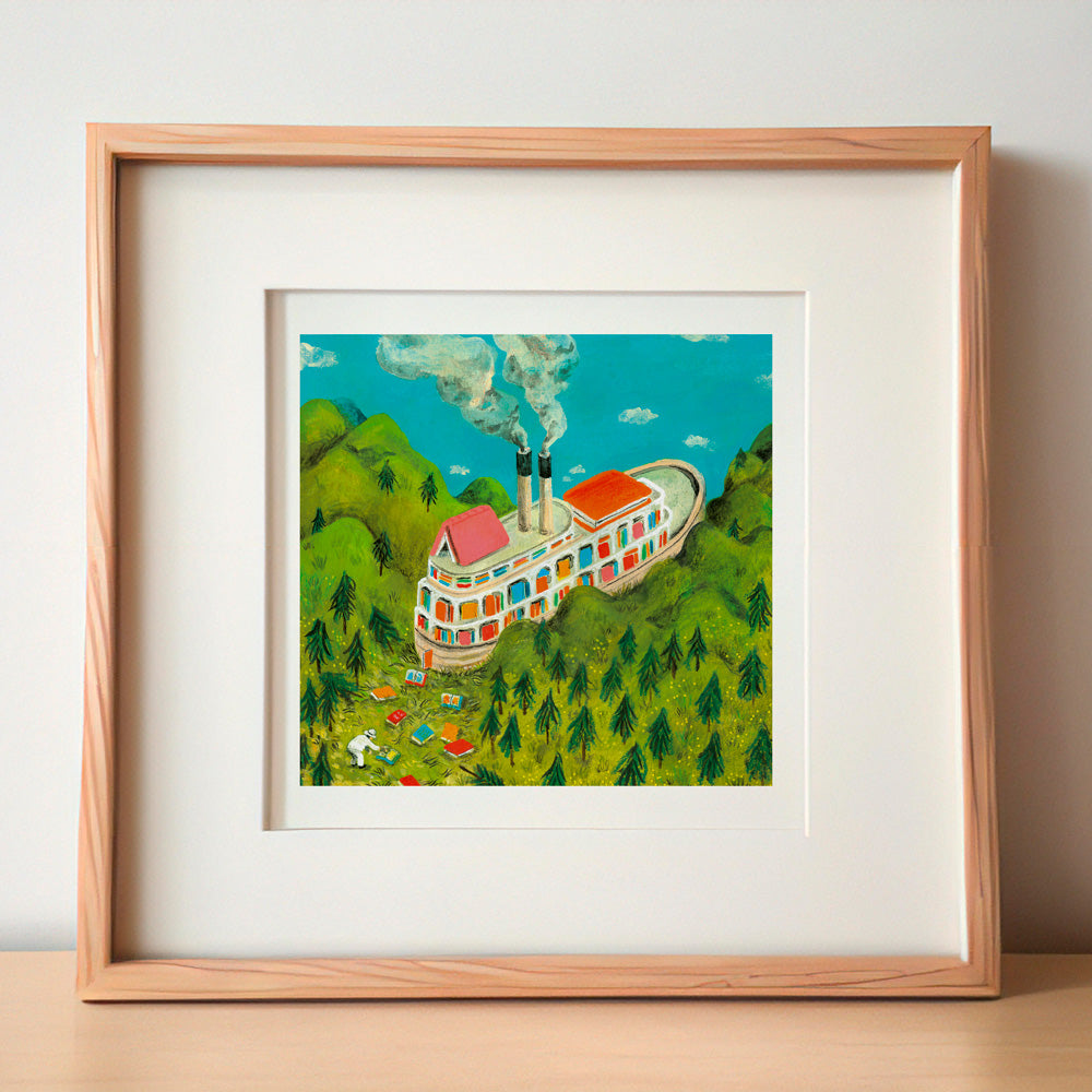 Biblioteca Fitzcarraldo Impresión Giclée
