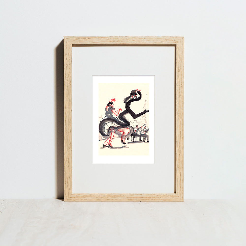 Spanish Flamenco - Black Giclée Print