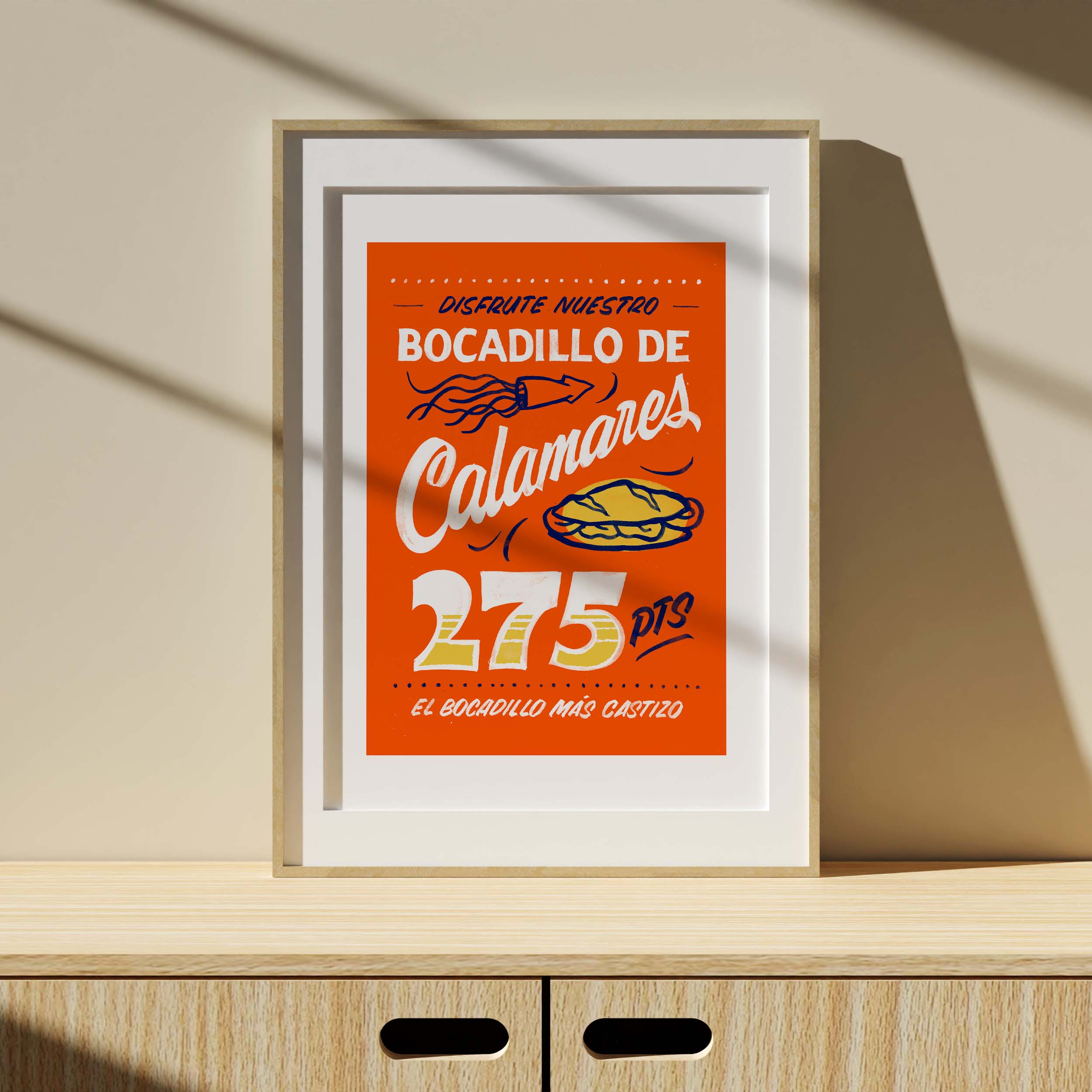 Bocadillo de Calamares Impresión Giclée