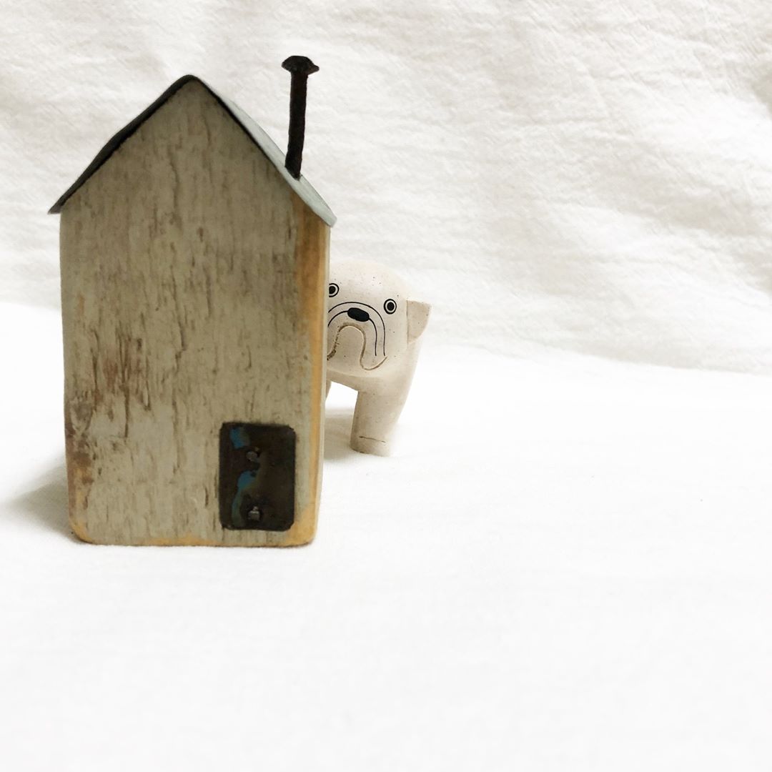 Animal de madera Pole Pole Bulldog