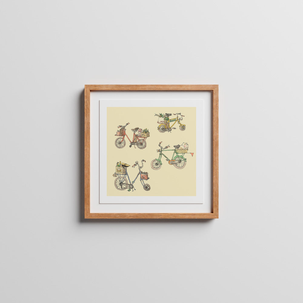 Bicycles Giclée Print A5