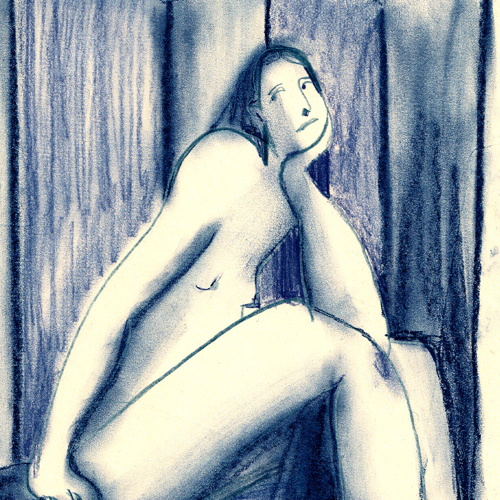 Blue Model Giclée Print