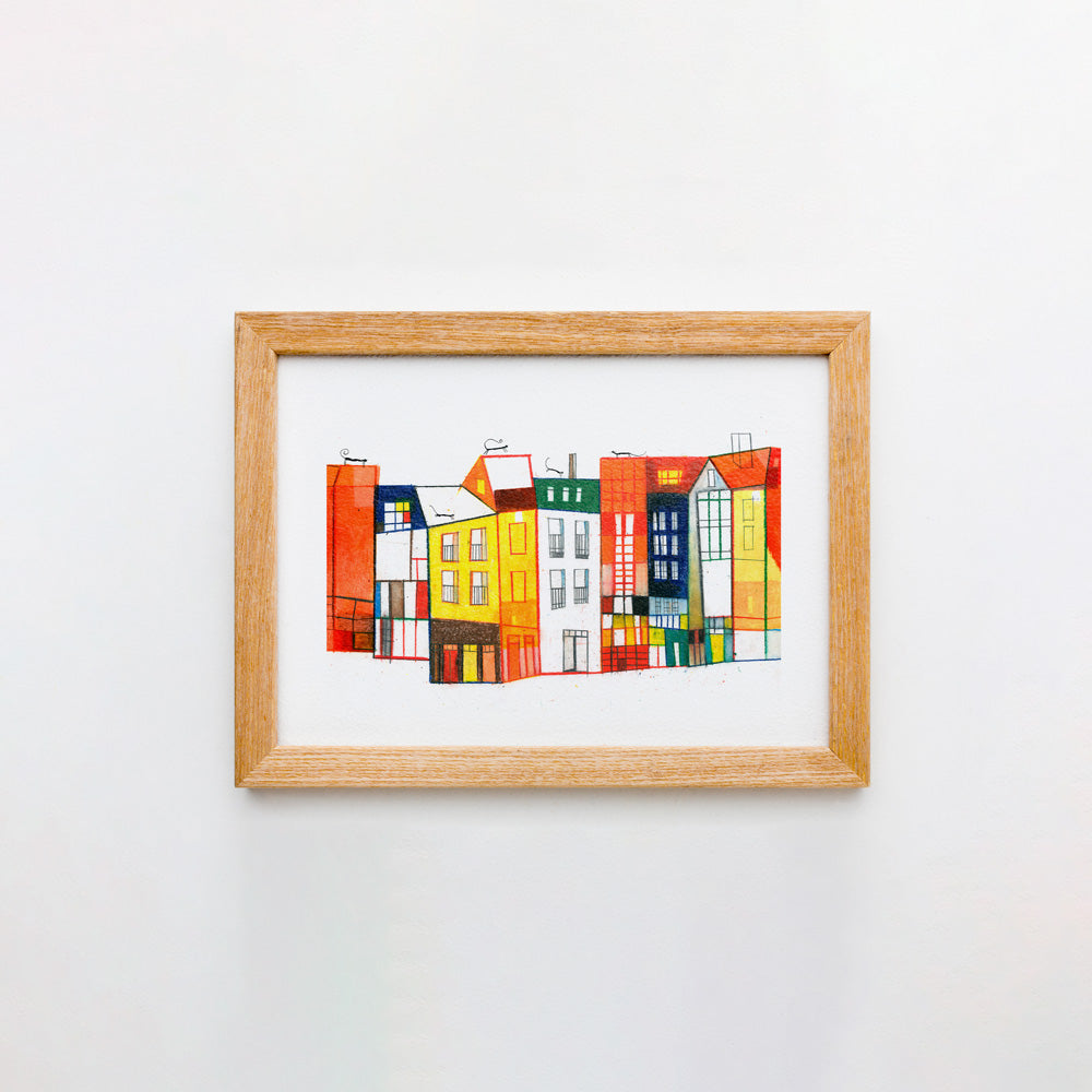 Casas de colores Impression Giclée