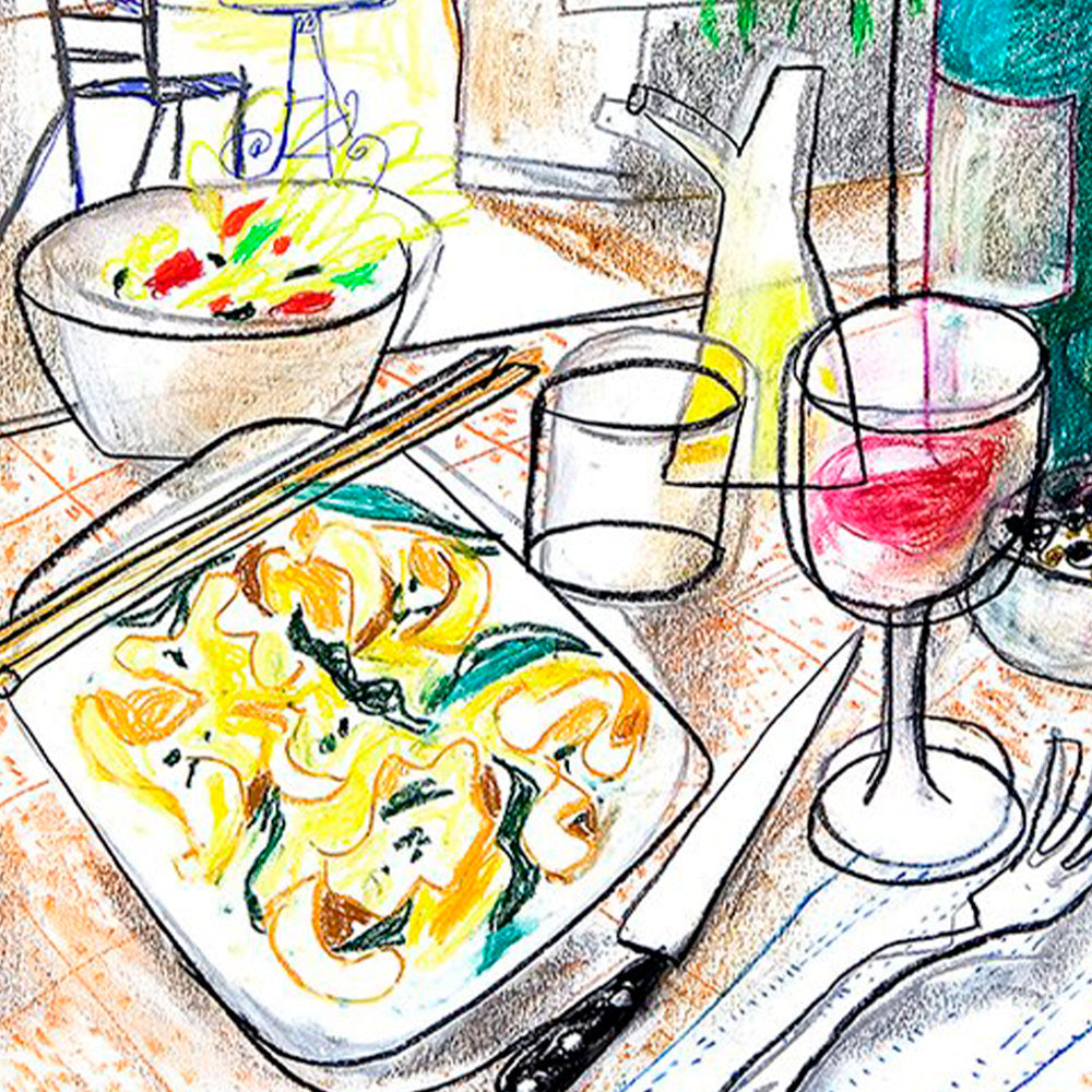 Comida Frente Al Mar Impresión Fine Art 30x40