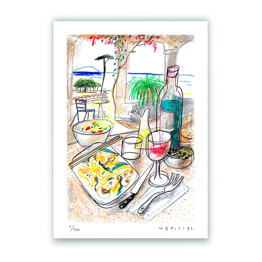 Comida Frente Al Mar Impresión Fine Art 30x40