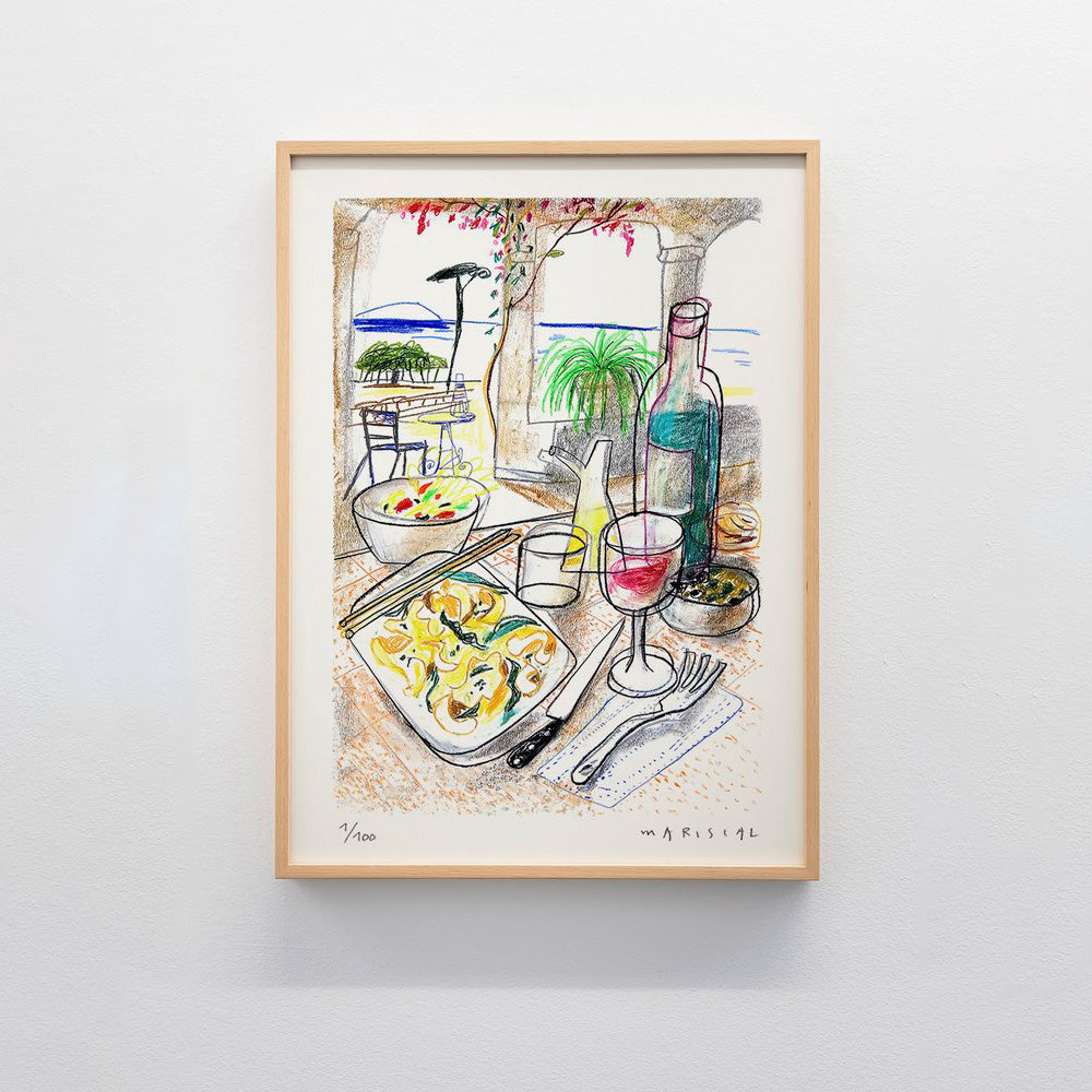 Comida Frente Al Mar Impresión Fine Art 30x40