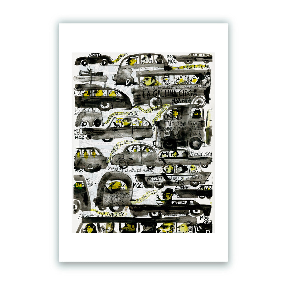 Coches Impression Giclée A4