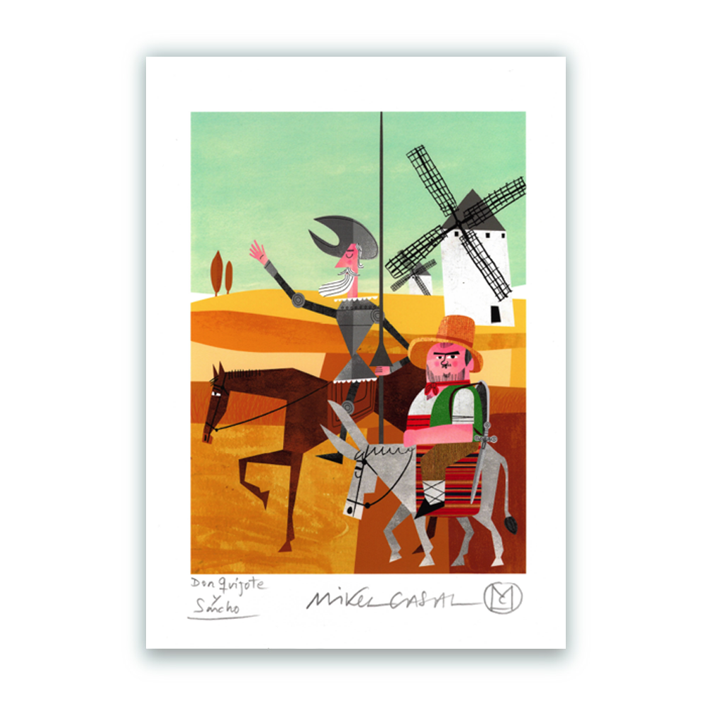 Don Quijote y Sancho Impresión Giclée