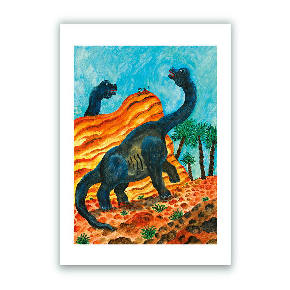 DinoWestern Brontosaurio Impresión Giclée