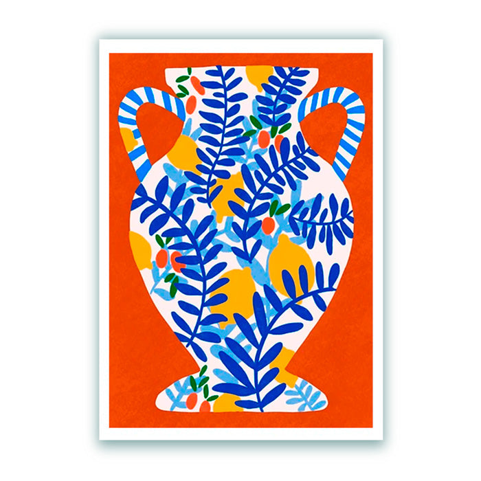 Earth Red & Lemons Print A4