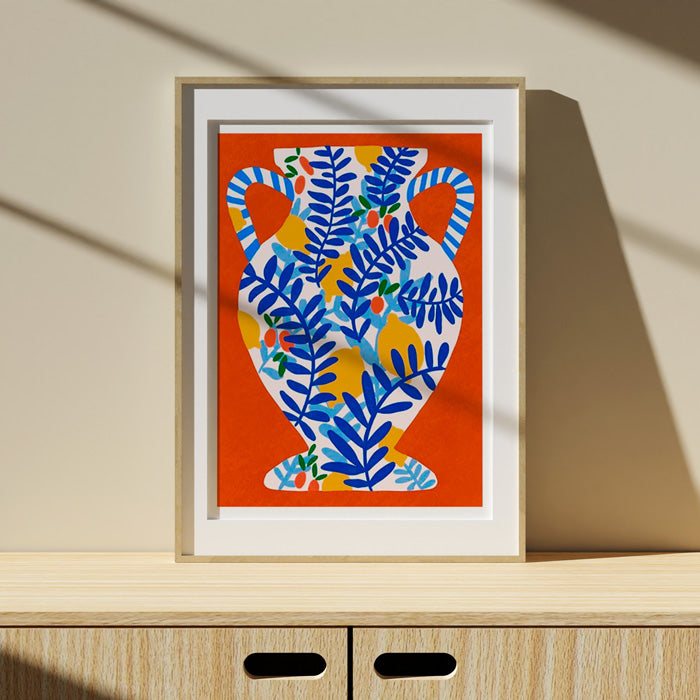 Earth Red & Lemons Print A3