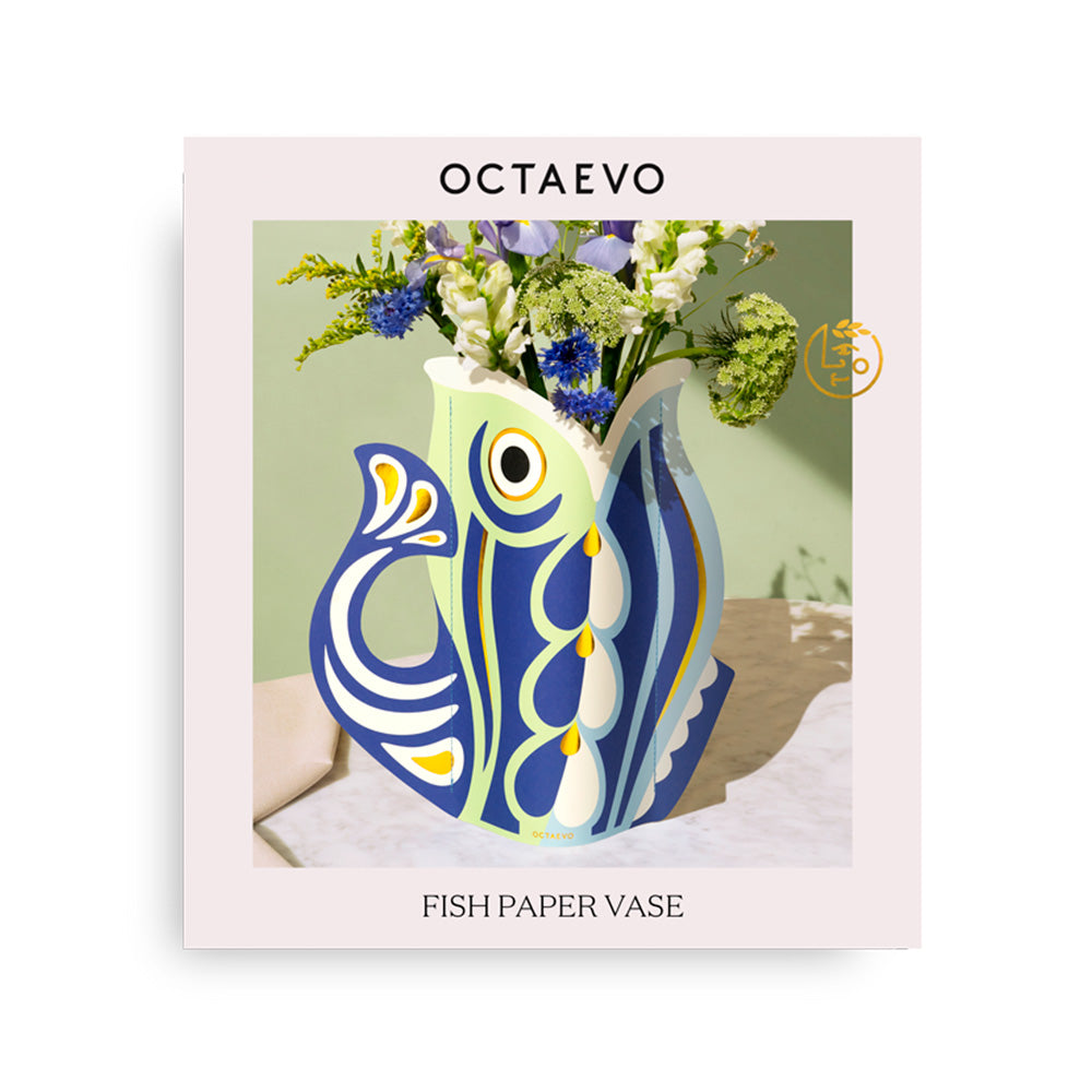 Florero de Papel Fish Blue