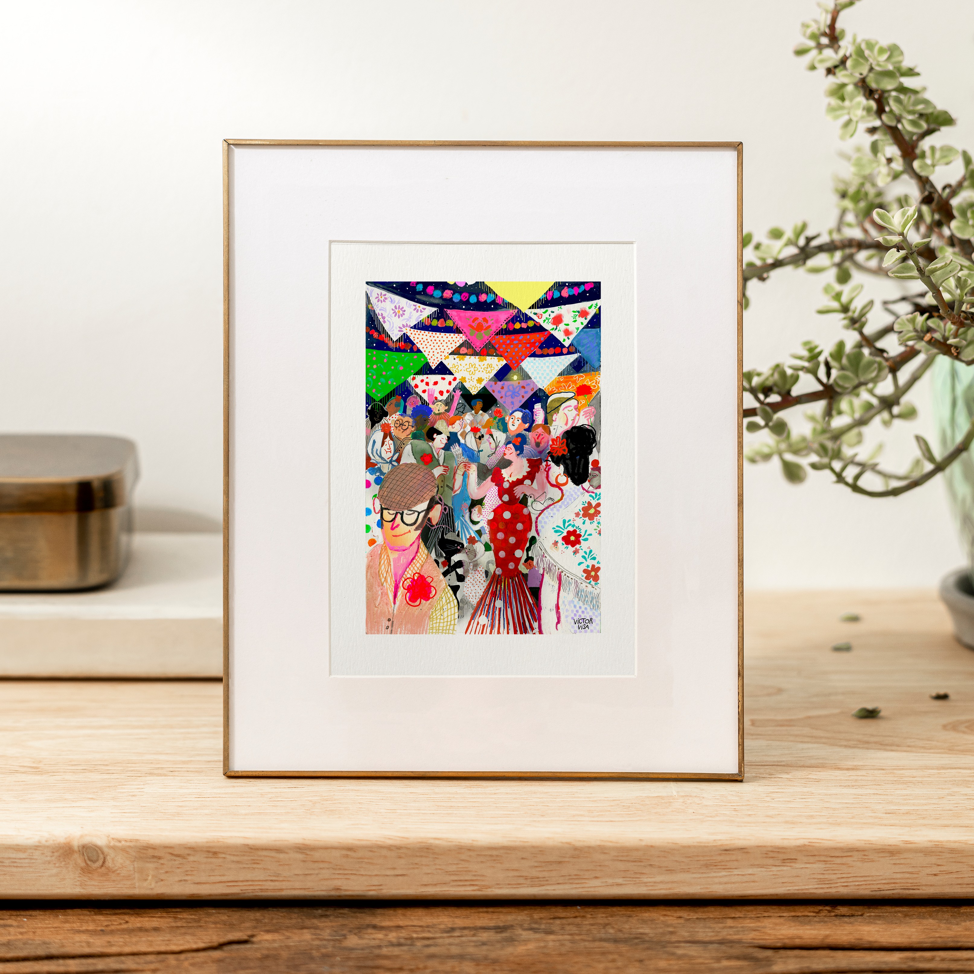 Fiesta de La Paloma en La Latina Impression Giclée