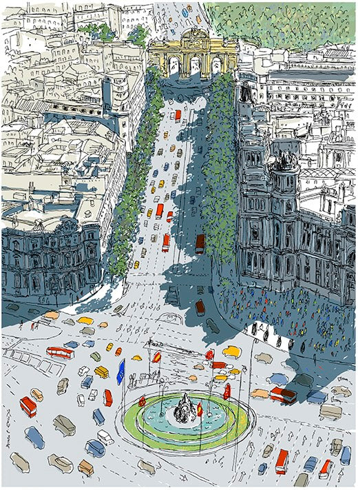 Fuente de Cibeles - Puerta de Alcalá Impresión Giclée