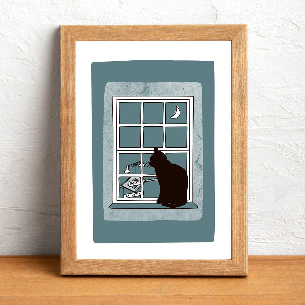 Gato Curioso Impresión Giclée