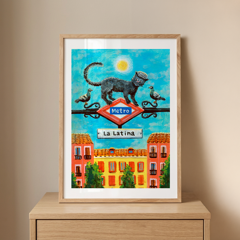 Gato en La Latina Impresión Giclée