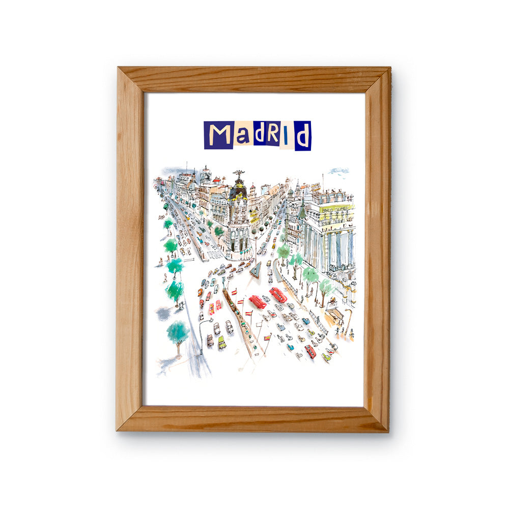 Gran Vía, edificio Metrópolis Sign Giclée Print