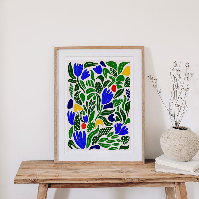 Green Tulips Print A3