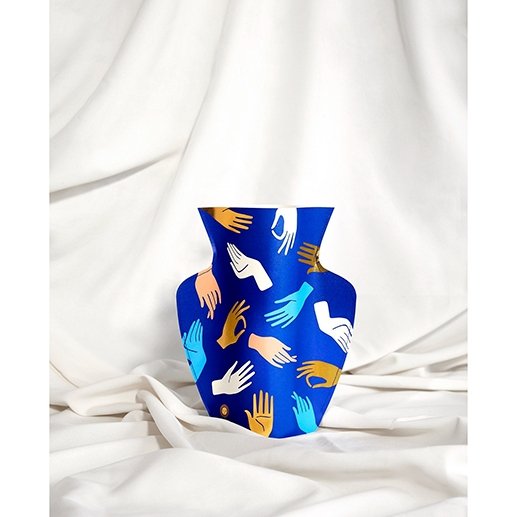 Vase en papier Hamsa bleu