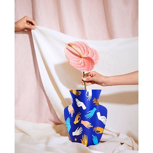 Vase en papier Hamsa bleu