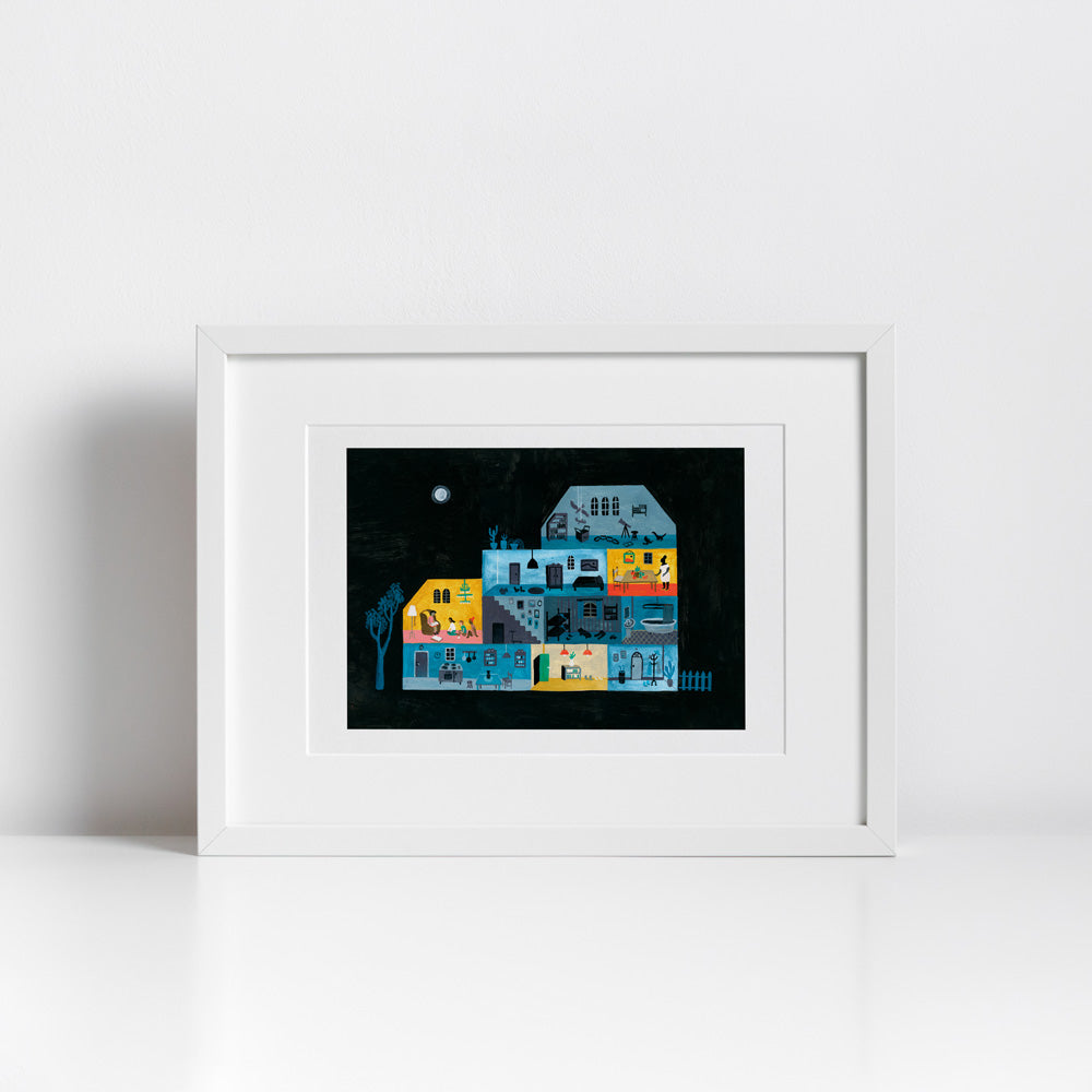 Interior nocturno Impresión Giclée