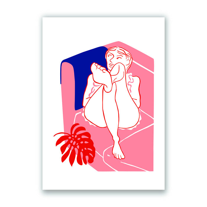 Joven en el Sofá Impresión Giclée