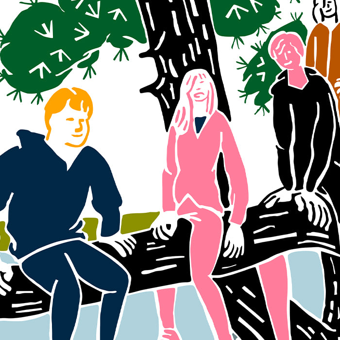 Jóvenes subidos a un Árbol Impresión Giclée