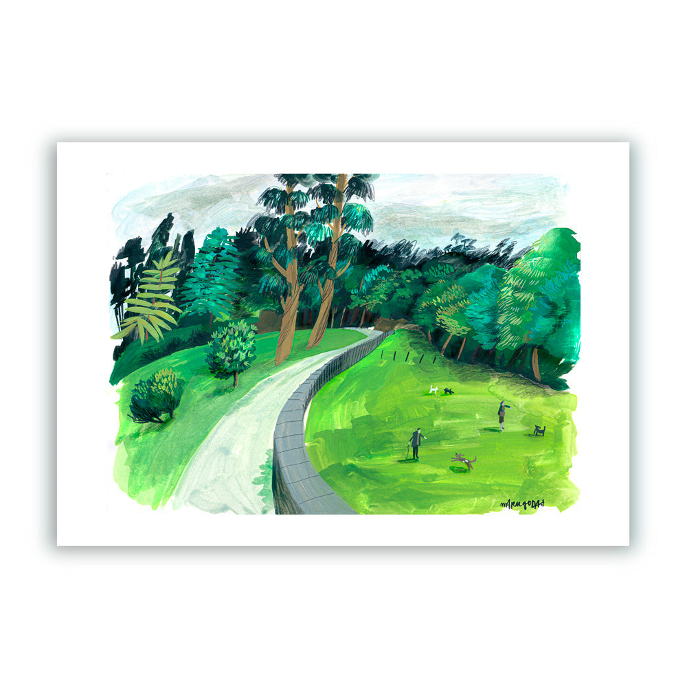 Jugando con los perros Impression Giclée A4