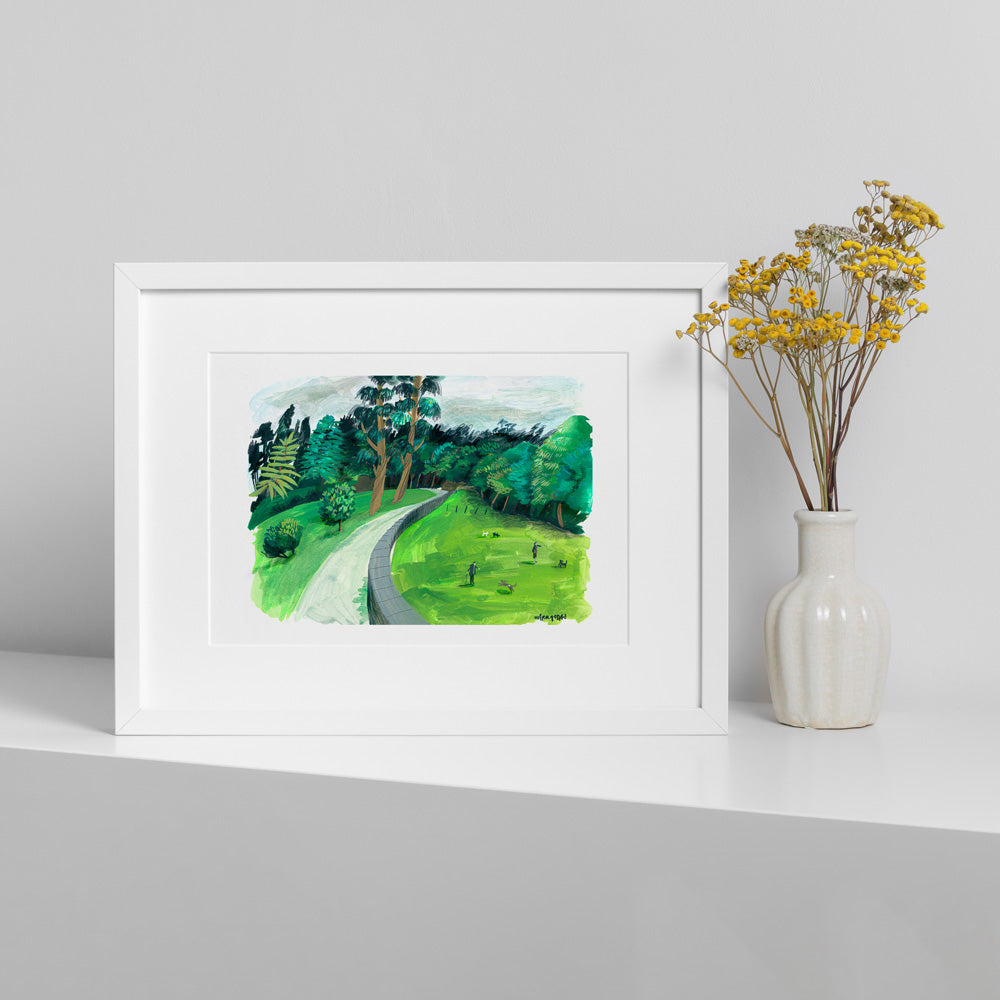 Jugando con los perros Impression Giclée A4
