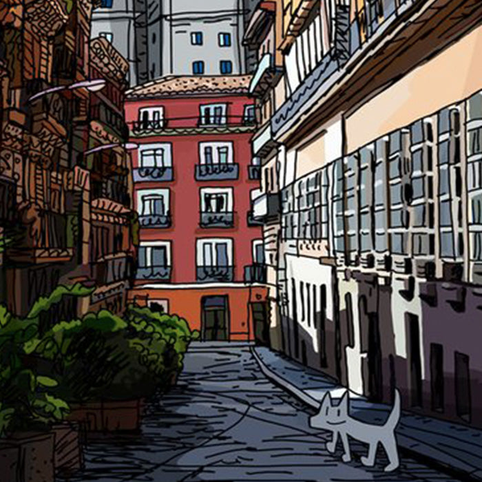 Julian paseando por Malasaña Impresión Fine Art