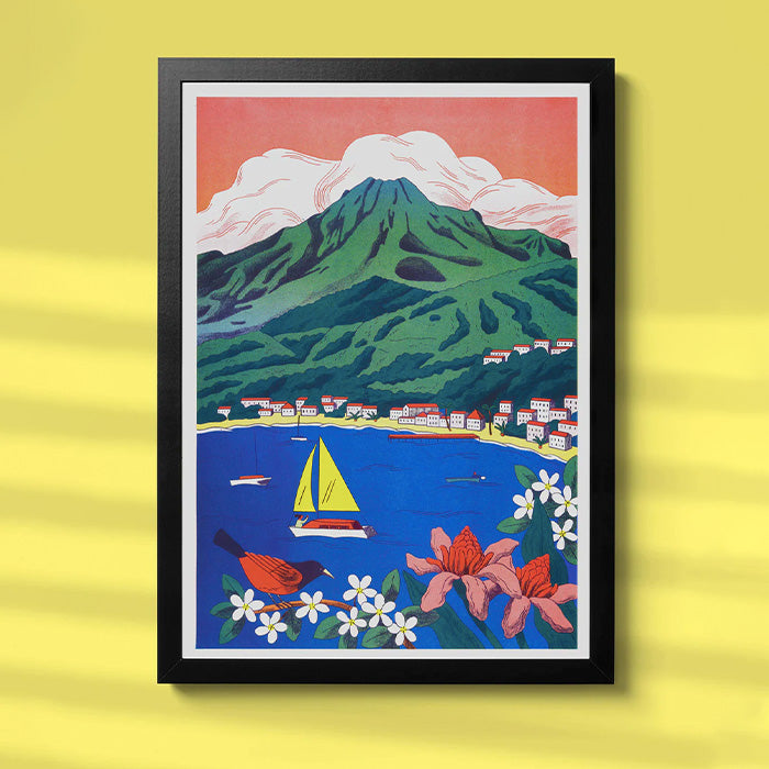 La Martinique, La Montagne Pelée Risografía A3