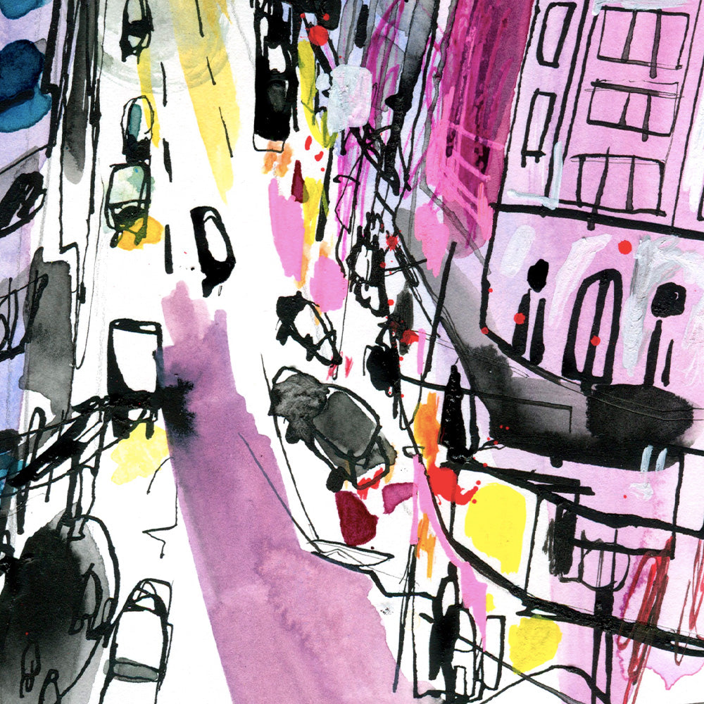 Madrid Callao Atardecer Letras Giclée Print