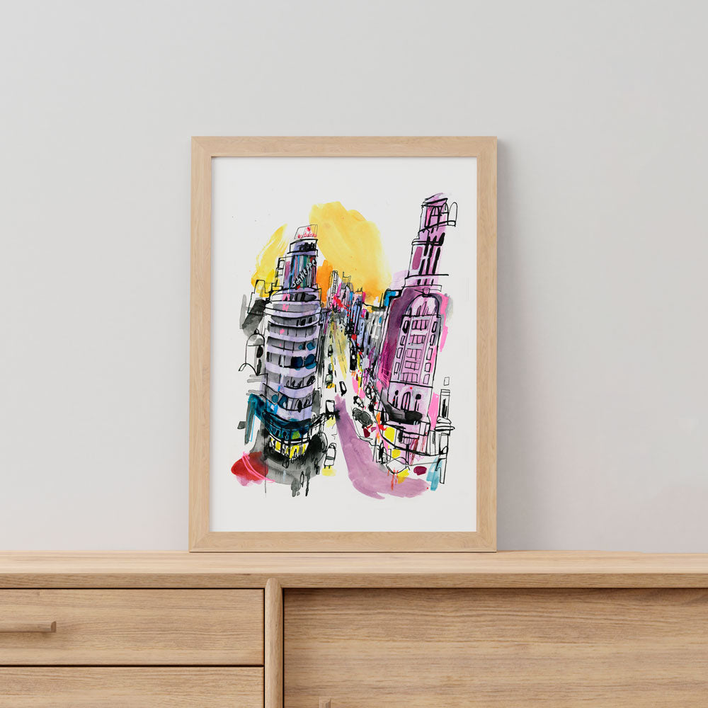 Madrid Callao Atardecer Giclée Print