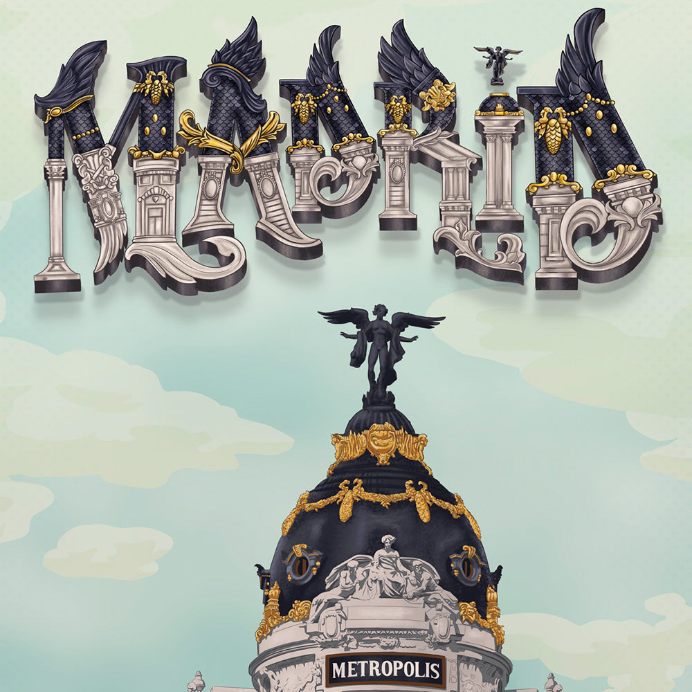 Metrópolis Madrid Lettering Impresión Giclée