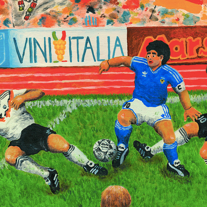 Maradona contra Alemania Impresión Giclée