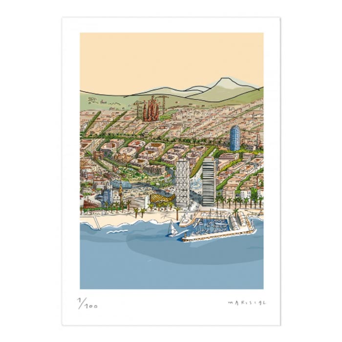 Postal de Barcelona Impresión Fine Art A4