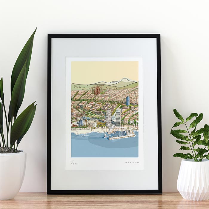 Postal de Barcelona Impresión Fine Art A4