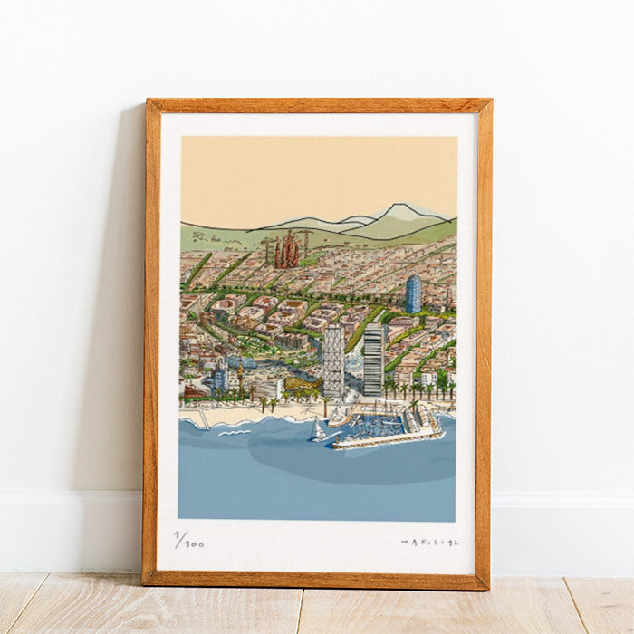 Postal de Barcelona Impresión Fine Art A4